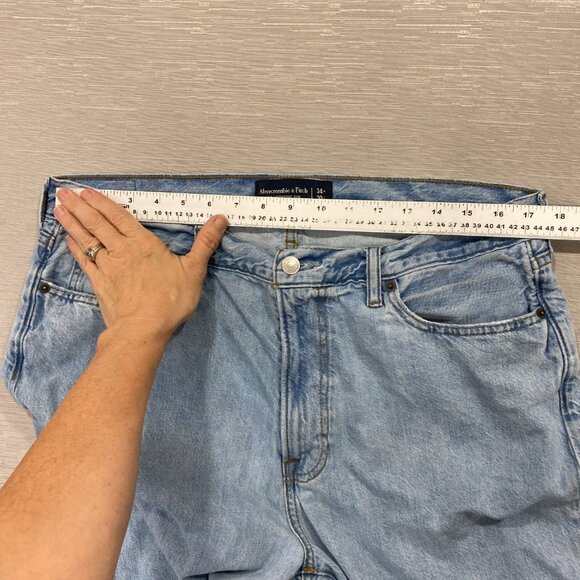 Abercrombie & Fitch Jeans Mens 34 x 30 Baggy Wide Leg Lightweight Denim Blue - Picture 6 of 12
